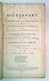 JOHNSON, SAMUEL. A Dictionary of the English Language . . . Fourth Edition, revised by the Author. 2 vols. 1773